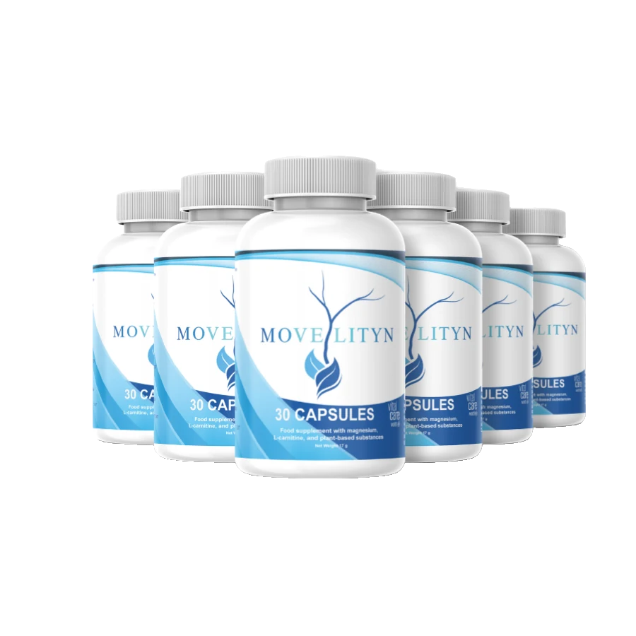 Six bottles of Movelityn, the six-month supply pack